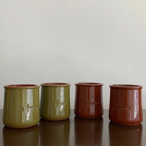 La Fermière Ceramic Yogurt Jars Set -Fall colors - Picture 1 of 5